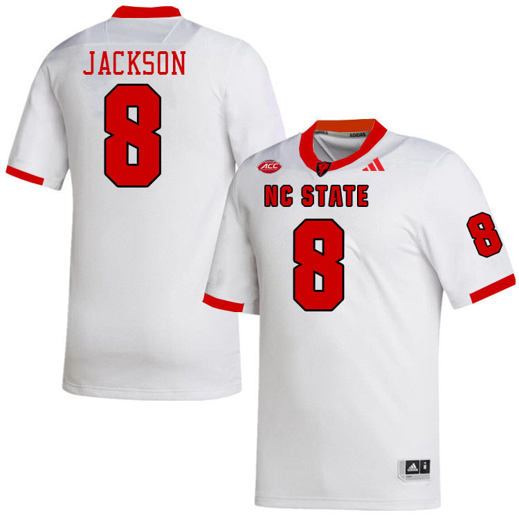 NC State Wolfpack #8 Keenan Jackson College Football Jerseys Stitched-White NC State Wolfpack #8 Keenan Jackson College Football Jerseys Stitched-White